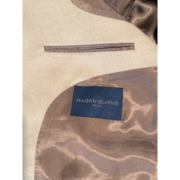 Ragan Burns Mens Blazer Mustard Two Button Cashmere Sports Coat Suit Jacket 44L - Picture 3 of 14